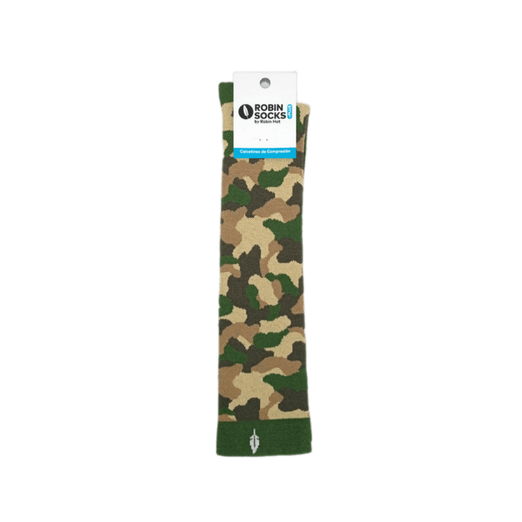 Calcetín de compresión ARMY con estampado de camuflaje y elementos militares