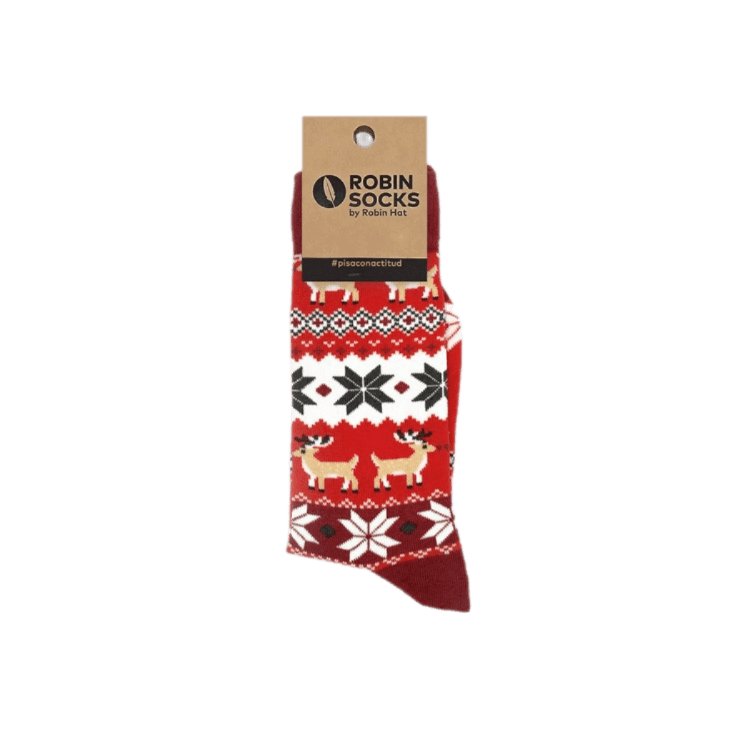 Calcetín de media caña SANTA & RUDOLF con estampado navideño, ideal para añadir un toque festivo a tu vestimenta.