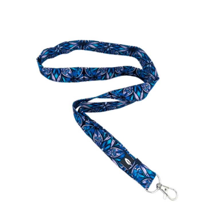 Lanyard REIMS de algodón con diseño inspirado en las vidrieras de la catedral de Reims, ideal para profesionales sanitarios.