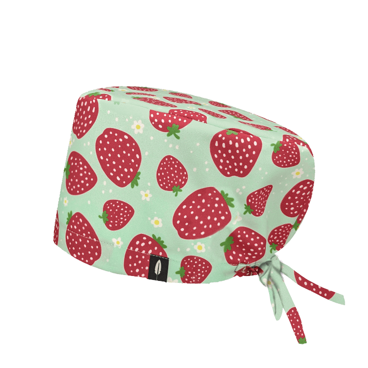 Gorro quirúrgico STRAWBERRY MINT, ideal para el verano. Dale un toque divertido a tu uniforme