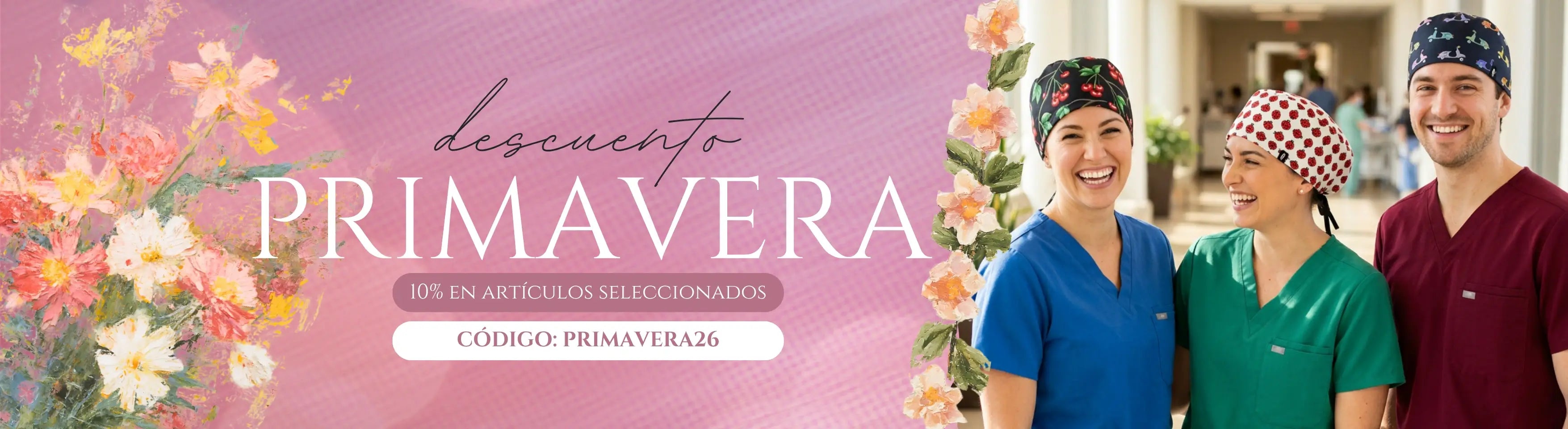 Descuento de primavera 10% en gorros quirúrgicos y artículos seleccionados Robin Hat con profesionales sanitarios