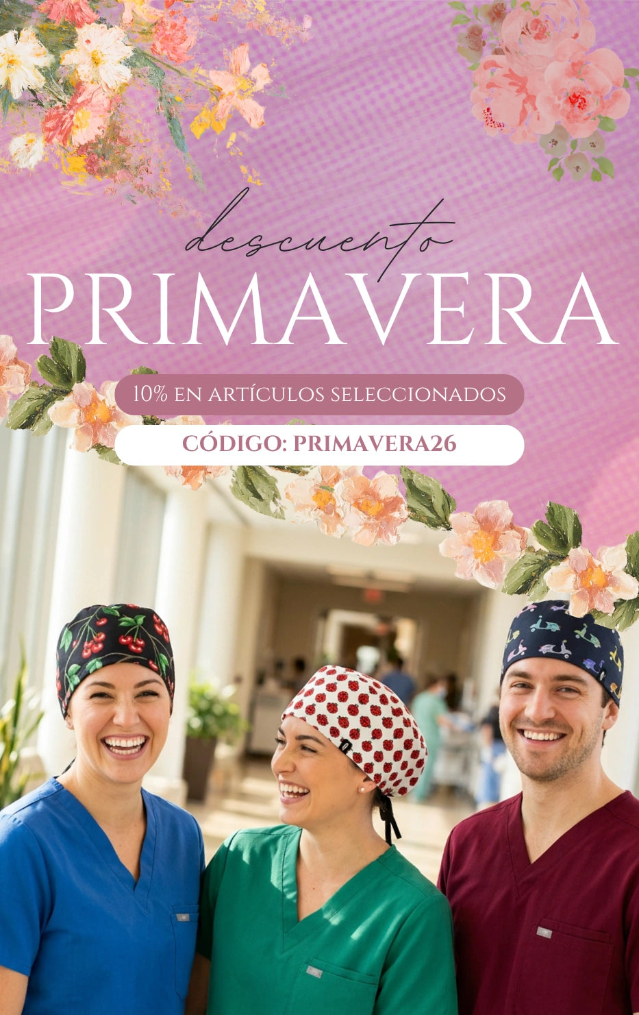 Promoción primavera 10% de descuento en gorros quirúrgicos seleccionados Robin Hat