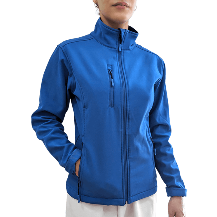 Chaqueta azul para mujer con tejido técnico transpirable, diseñada para largas jornadas en hospitales. Robin Hat.