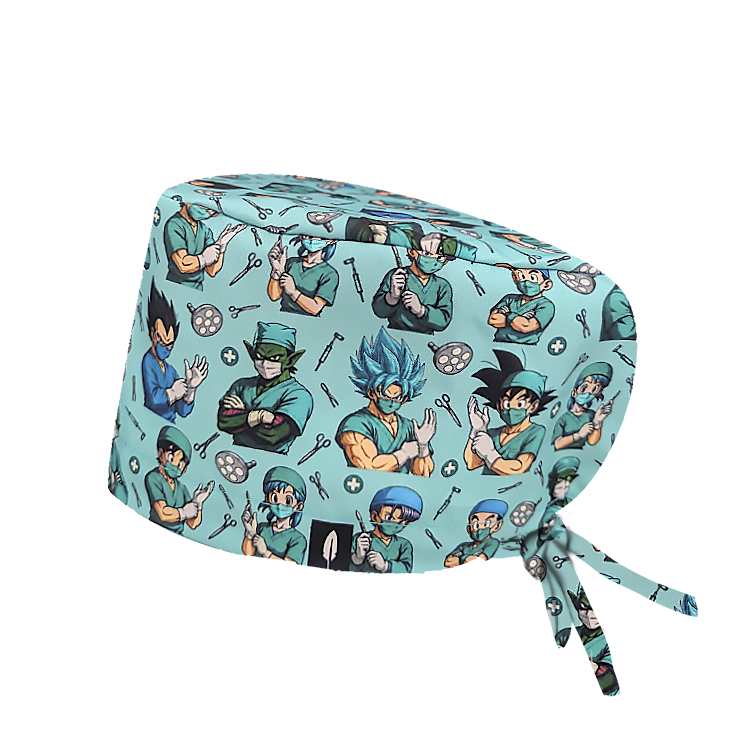 Gorro quirófano inspirado en Goku de pelo largo Robin Hat.