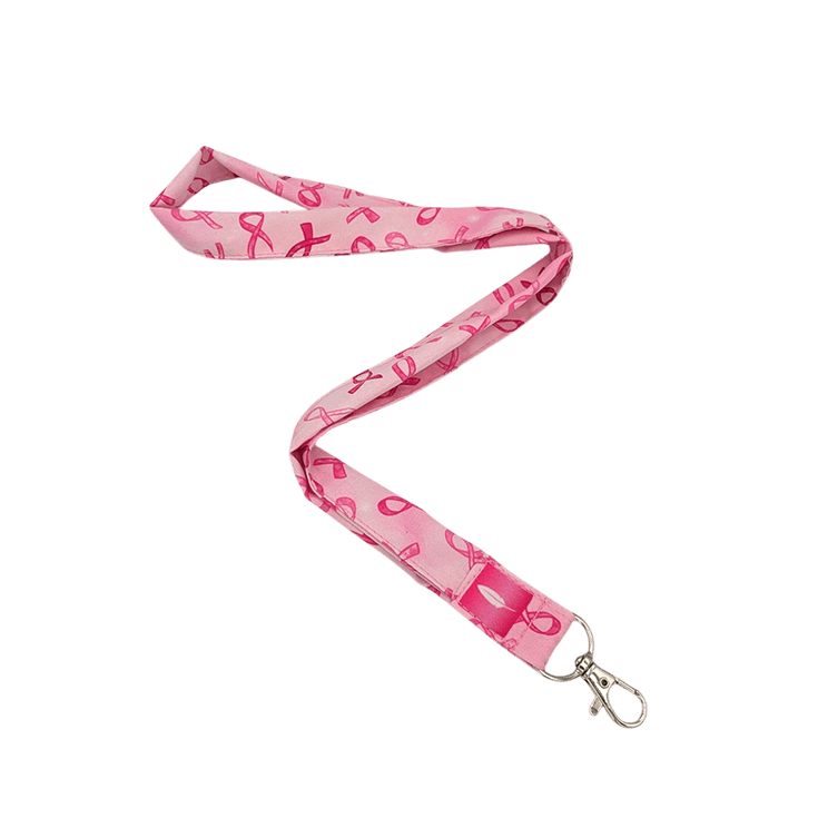 Lanyard LAZOS ROSAS de Robin Hat, confeccionado en poliéster resistente con un diseño moderno y profesional.