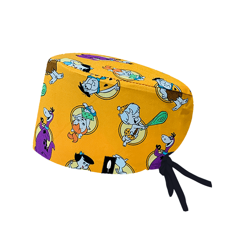 El gorro FAMILIA PICAPIEDRA  con diseño lleno de color y humor, inspirado en la famosa serie y en la labor médica de "quitar piedras"