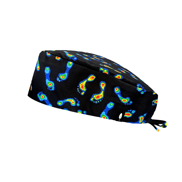 El gorro PRESSURE PRINT se inspira en los análisis de presión plantar, convirtiendo los datos clínicos en un diseño original