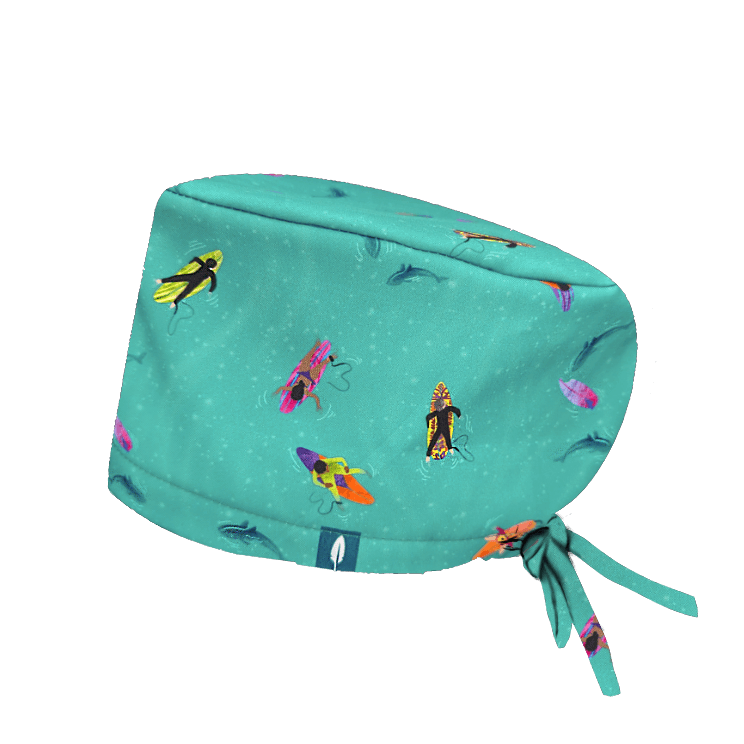 Gorro de quirófano con tiburones y tablas de surf Robin Hat