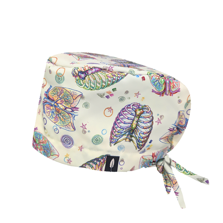 TORAX es un gorro quirúrgico lleno de detalles relacionados con la Cirugía Torácica.