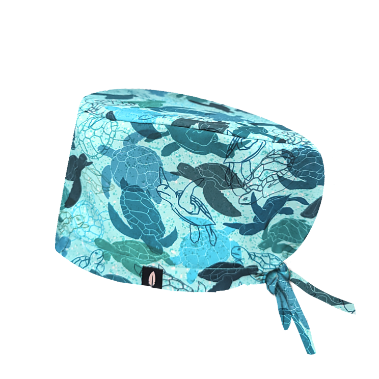Gorro de quirófano Tortugas inspirado en majestuosas tortugas marinas.