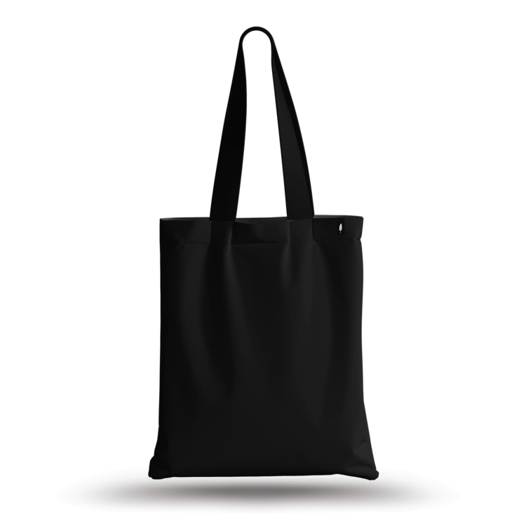 Tote Bag de Robin Hat con diseño clásico en fondo negro, elegante y versátil.